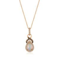 le vian 14k strawberry gold® neopolitan opal™ 7/8 cts. pendant with nude diamonds™ 1/4 cts., chocolate diamonds® 1/10 cts.