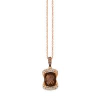 le vian 14k strawberry goldÂ® chocolate quartzÂ® 2  5/8 cts. pendant with chocolate diamondsÂ® 1/20 cts., nude diamondsâ„¢ 1/4 cts.