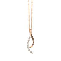 le vian 14k strawberry gold® pendant with nude diamonds™ 5/8 cts., chocolate diamonds® 1/4 cts.