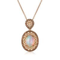 le vian 18k strawberry gold® neopolitan opal™ 3 cts. pendant with chocolate diamonds® 1 cts., nude diamonds™ 5/8 cts.