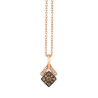 le vian 14k strawberry gold® pendant with chocolate diamonds® 1/4 cts., nude diamonds™ 1/10 cts.