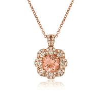 le vian 18k strawberry gold® peach morganite™ 2 cts. pendant with nude diamonds™ 1  1/8 cts.