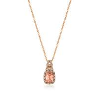 le vian 18k strawberry gold® peach morganite™ 2  1/6 cts. pendant with chocolate diamonds® 1/4 cts., nude diamonds™ 1/3 cts.