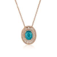 le vian 18k strawberry gold® blueberry zircon™ 5  1/6 cts. pendant with vanilla diamonds® 3/4 cts., chocolate diamonds®  cts.