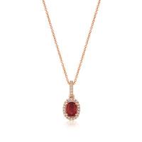 le vian 14k strawberry gold® passion ruby™ 1/2 cts. pendant with vanilla diamonds® 1/10 cts.