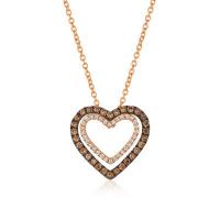 le vian 14k strawberry goldÂ® pendant with chocolate diamondsÂ® 1/5 cts., vanilla diamondsÂ® 1/15 cts.