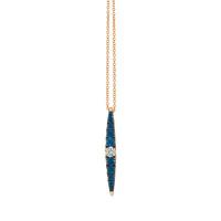 le vian 14k strawberry gold® blueberry sapphire™ 1/2 cts. pendant with vanilla diamonds® 1/8 cts.