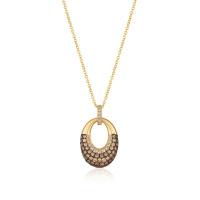 le vian 14k honey gold™ pendant with chocolate diamonds® 1/2 cts., vanilla diamonds® 1/8 cts.
