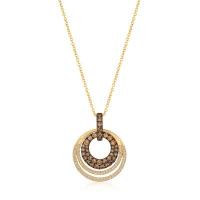 le vian 14k honey gold™ pendant with chocolate diamonds® 1/2 cts., vanilla diamonds® 1/6 cts.