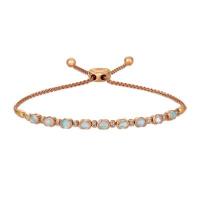 le vian 14k strawberry gold® neopolitan opal™ 1 cts. bolo bracelet with nude diamonds™ 1/5 cts.