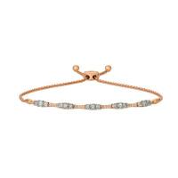 le vian 14k strawberry gold® sea blue aquamarine® 1 cts. bolo bracelet with nude diamonds™ 1/10 cts.