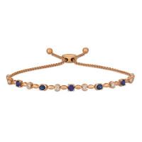 le vian 14k strawberry goldÂ® blueberry sapphireâ„¢ 7/8 cts. bolo bracelet with vanilla diamondsÂ® 3/8 cts.