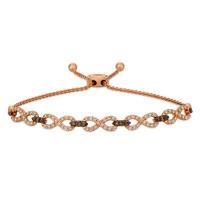 le vian 14k strawberry gold® bolo bracelet with chocolate diamonds® 3/8 cts., nude diamonds™ 1 cts.
