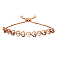 le vian 14k strawberry gold® bolo bracelet with chocolate diamonds® 3/8 cts., nude diamonds™ 1/3 cts.