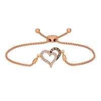 le vian 14k strawberry gold® bolo bracelet with chocolate diamonds® 1/8 cts., nude diamonds™ 1/3 cts.