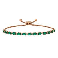 le vian 14k strawberry goldÂ® costa smeralda emeraldsâ„¢ 2 cts. bolo bracelet with vanilla diamondsÂ® 1/5 cts.