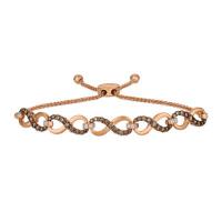 le vian 14k strawberry gold® bolo bracelet with chocolate diamonds® 1  3/8 cts., vanilla diamonds® 1/4 cts.