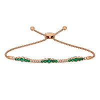 le vian 14k strawberry gold® costa smeralda emeralds™ 7/8 cts. bolo bracelet with vanilla diamonds® 1/8 cts.