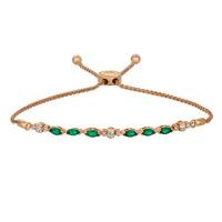 le vian 14k strawberry gold® costa smeralda emeralds™ 3/4 cts. bolo bracelet with vanilla diamonds® 1/3 cts.