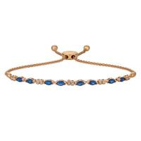 le vian 14k strawberry gold® blueberry sapphire™ 1  1/8 cts. bolo bracelet with vanilla diamonds® 1/5 cts.
