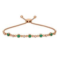 le vian 14k strawberry gold® costa smeralda emeralds™ 3/4 cts. bolo bracelet with vanilla diamonds® 1/4 cts.