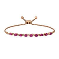 le vian 14k strawberry gold® passion ruby™ 1  1/2 cts. bolo bracelet with vanilla diamonds® 1/8 cts.