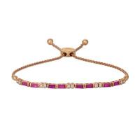 le vian 14k strawberry gold® passion ruby™ 1 cts. bolo bracelet with vanilla diamonds® 1/4 cts.
