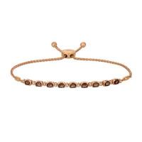 le vian 14k strawberry gold® chocolate quartz® 1  1/4 cts. bolo bracelet with vanilla diamonds® 1/8 cts.