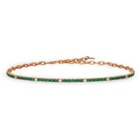 le vian 14k strawberry gold® costa smeralda emeralds™ 1  1/2 cts. bolo bracelet with nude diamonds™ 1/2 cts.
