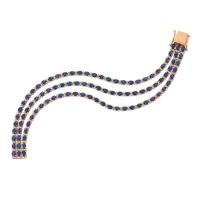 le vian 14k strawberry gold® blueberry sapphire™ 15.000 cts. bracelet with vanilla diamonds® 1  1/3 cts.