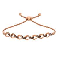 le vian 14k strawberry goldÂ® bolo bracelet with chocolate diamondsÂ® 1/6 cts., vanilla diamondsÂ® 1/10 cts.