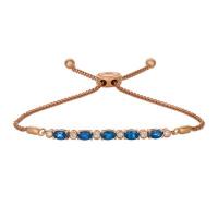 le vian 14k strawberry gold® blueberry sapphire™ 1  1/3 cts. bolo bracelet with vanilla diamonds® 1/8 cts.