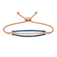 le vian 14k strawberry gold® blueberry sapphire™ 1 cts. bolo bracelet with vanilla diamonds® 3/8 cts.