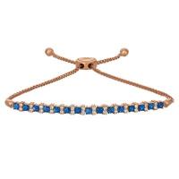 le vian 14k strawberry gold® blueberry sapphire™ 1  1/5 cts. bolo bracelet with vanilla diamonds® 1/2 cts.