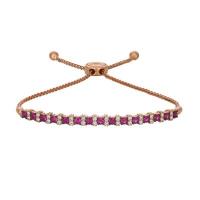 le vian 14k strawberry gold® passion ruby™ 1 cts. bolo bracelet with vanilla diamonds® 1/2 cts.