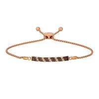 le vian 14k strawberry gold® chocolate quartz® 1/2 cts. bolo bracelet with vanilla diamonds® 1/5 cts.