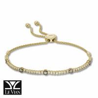 le vian 14k honey gold™ bolo bracelet with chocolate diamonds® 3/8 cts., nude diamonds™ 3/4 cts.