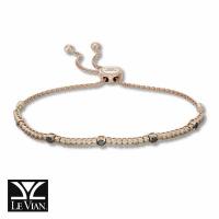 le vian 14k strawberry gold® bolo bracelet with black diamonds 3/8 cts., chocolate diamonds® 3/4 cts.