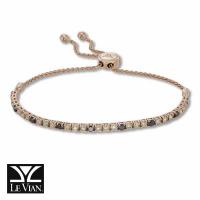le vian 14k strawberry gold® bolo bracelet with chocolate diamonds® 1  1/2 cts., black diamonds 1/2 cts.