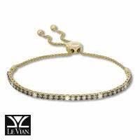 le vian 14k honey gold™ bolo bracelet with chocolate diamonds® 1  3/4 cts., nude diamonds™ 1/3 cts.