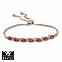 le vian 14k strawberry goldÂ® passion rubyâ„¢ 3  1/2 cts. bolo bracelet with vanilla diamondsÂ® 1/10 cts.