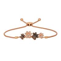 le vian 14k strawberry gold® bolo bracelet with chocolate diamonds® 1/5 cts., vanilla diamonds® 1/5 cts.