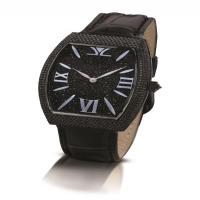 le vian stl watch with black diamonds 4  1/2 cts.