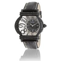 le vian stl watch with black diamonds 1  1/2 cts.