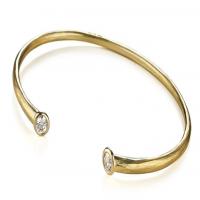 whisper cuff bracelet in gold with diamonds