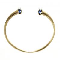 whisper cuff bracelet in gold with sapphires