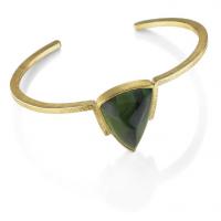 v cuff in gold with tourmaline