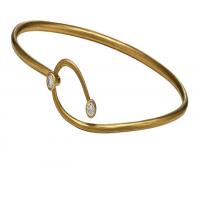 lasso cuff with 2 diamonds in 18k yellow gold