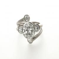 star cluster ring in white gold