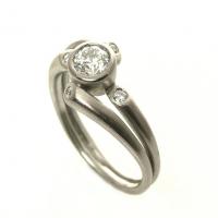 star cluster ring version 1 in white gold with diamonds